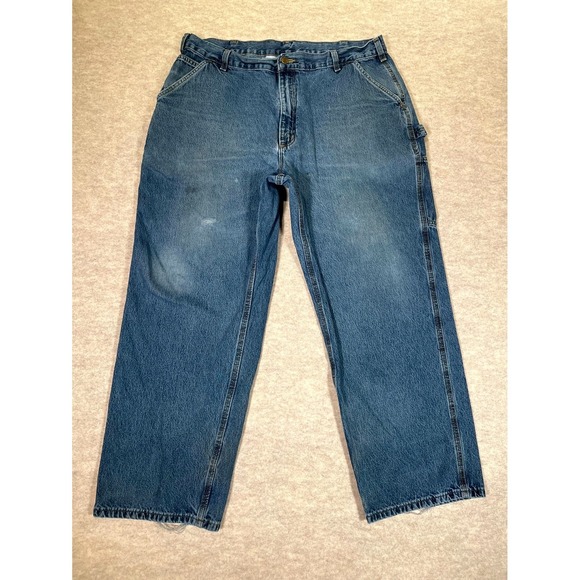 Carhartt Other - Carhartt Authentic Loose Original Fit Carpenter Work Jeans Mens 40x30 Blue Denim